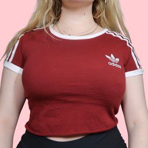 ADIDAS ORIGINALS RED CROP TOP ❤️